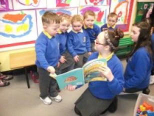 Primary 7 Share Stories with Nursery Children